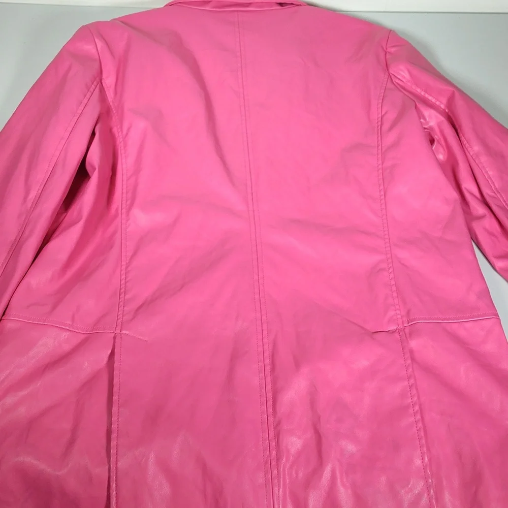 Anthropologie Hutch pink vegan faux leather‎ blazer jacket XL